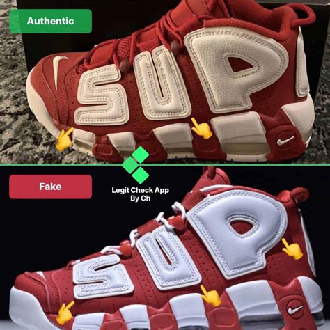 nike uptempo supreme real vs fake|supreme uptempo checklist.